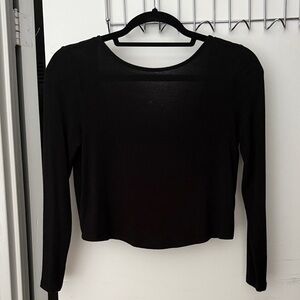 Lulus Twist Black Long Sleeve Top